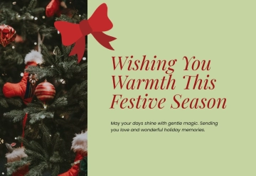 Free Red and Sage Stripe Christmas Card Template to Edit Online