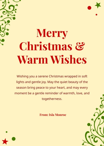 Free Aesthetic Christmas Wishes Template to Edit Online