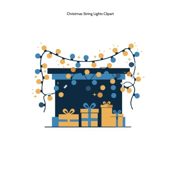 Free Christmas String Lights Clipart Template to Edit Online