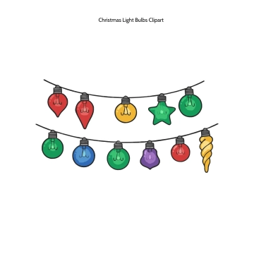 Free Christmas Light Bulbs Clipart Template to Edit Online