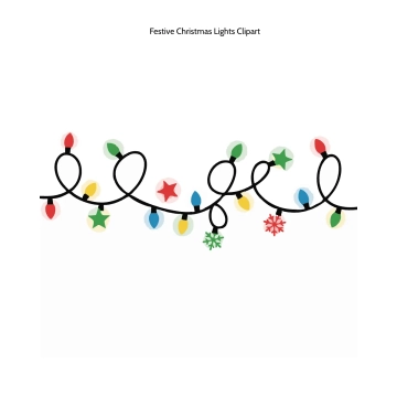 Free Festive Christmas Lights Clipart Template to Edit Online