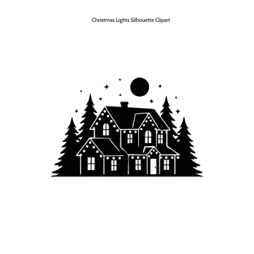Free Christmas Lights Silhouette Clipart Template to Edit Online