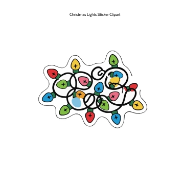 Free Christmas Lights Sticker Clipart Template to Edit Online