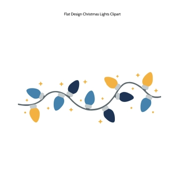 Free Flat Design Christmas Lights Clipart Template to Edit Online
