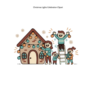 Free Christmas Lights Celebration Clipart Template to Edit Online