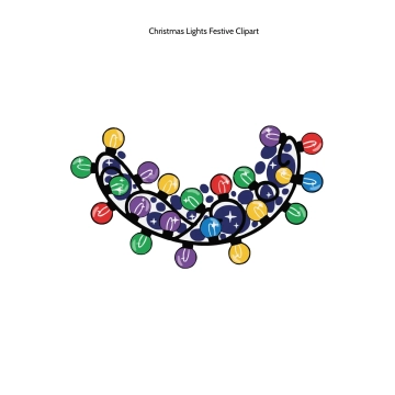 Free Christmas Lights Festive Clipart Template to Edit Online
