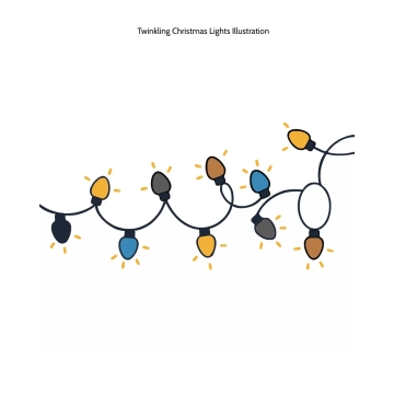 Free Twinkling Christmas Lights Illustration Template to Edit Online