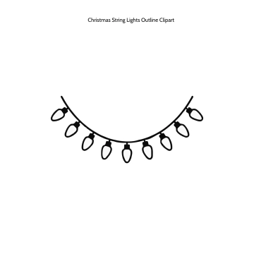 Free Christmas String Lights Outline Clipart Template to Edit Online