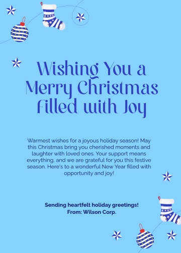 Free Clients Christmas Wishes Template to Edit Online