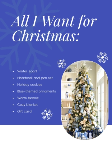 Free Blue and White Christmas Organizer List Template to Edit Online