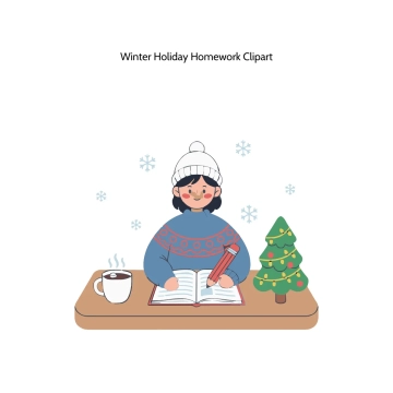 Free Winter Holiday Homework Vector Clipart (PNG, SVG) to Edit Online