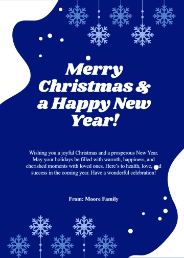 Free Merry Christmas and a Happy New Year Wishes Template to Edit Online