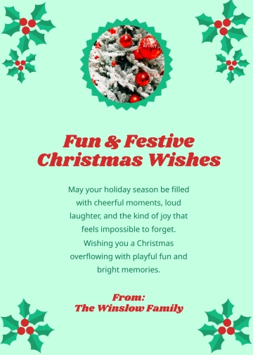 Free Fun Christmas Wishes Template to Edit Online