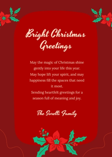 Christmas Wishes Greetings Template to Download