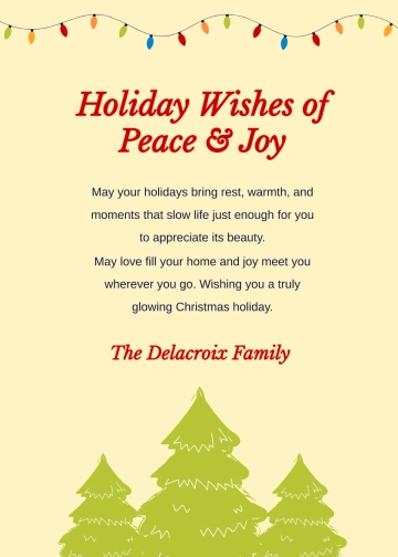 Free Christmas Holiday Wishes Template to Edit Online