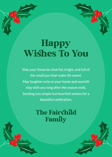Free Xmas Wishes Template to Edit Online