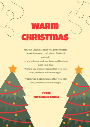 Free Warm Christmas Wishes Template to Edit Online