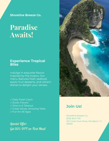 Free Tropical Vacation Beach Flyer Template to Edit Online