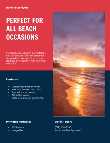 Free Colorful Beach Bash Flyer Template to Edit Online