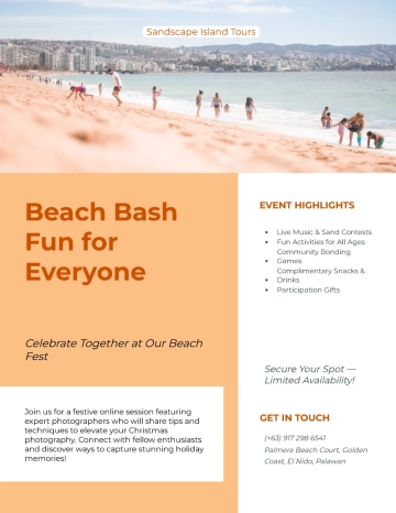 Free Community Beach Event Flyer Template to Edit Online