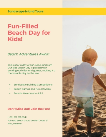 Free Kids Beach Day Flyer Template to Edit Online
