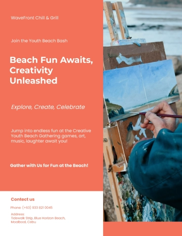Free Creative Youth Beach Gathering Flyer Template to Edit Online