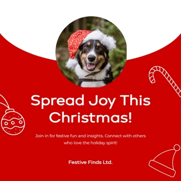 Free Red Empty Christmas Facebook Post Template to Edit Online