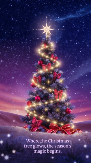 Free Christmas Tree Mobile Wallpaper Template to Edit Online