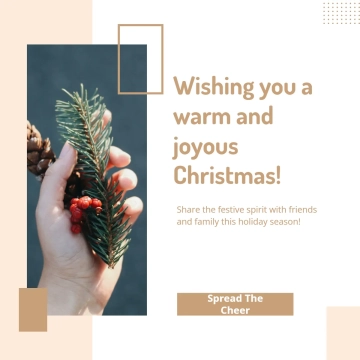 Free Warm Christmas Facebook Post Template to Edit Online