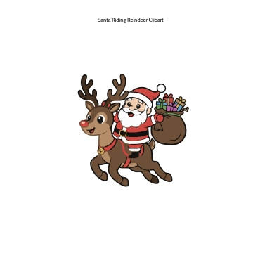 Free Santa Riding Reindeer Clipart Template to Edit Online