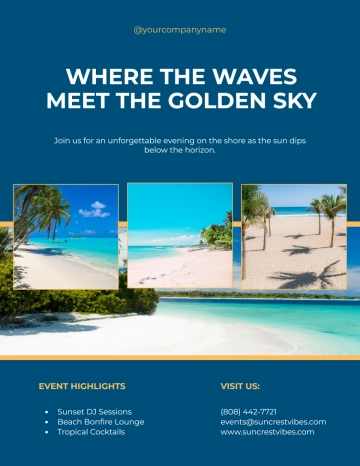 Free Tropical Sunset Beach Flyer Template to Edit Online