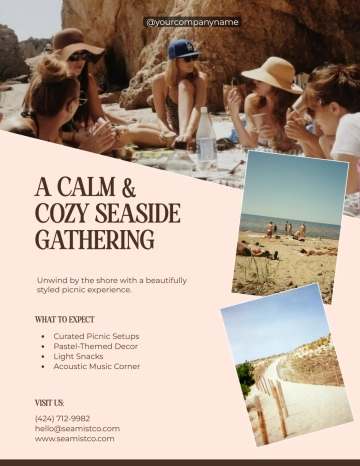 Free Aesthetic Picnic Event Beach Flyer Template to Edit Online