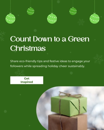Free Green Countdown Christmas Instagram Post Template to Edit Online