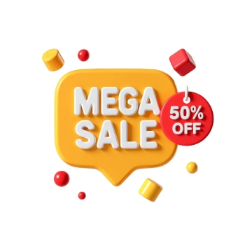 Free 3D Mega Sale Text to Edit Online