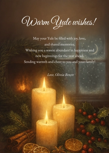 Free Happy Yule Wishes Template to Edit Online