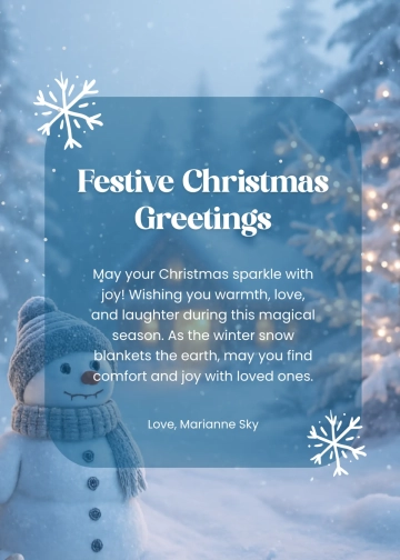 Free Winter Christmas Wishes Template to Edit Online