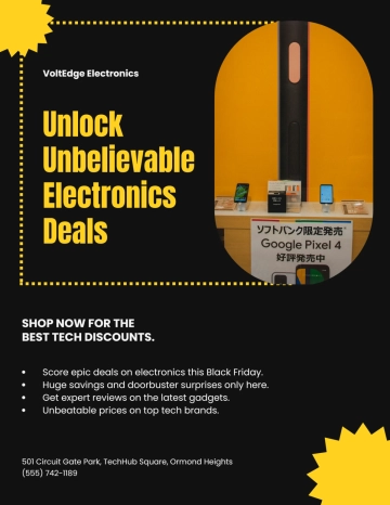 Free Electronics Black Friday Flyer Template to Edit Online