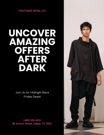 Free Midnight Black Friday Flyer Template to Edit Online