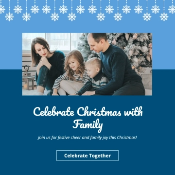 Free Family Celebration Christmas Facebook Post Template to Edit Online