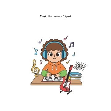 Free Music Homework Vector Clipart (PNG, SVG) to Edit Online