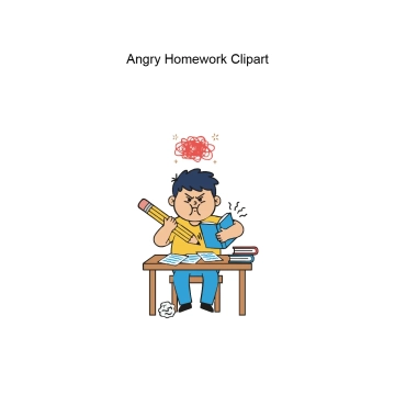 Free Angry Homework Vector Clipart (PNG, SVG) to Edit Online