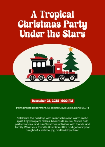 Free Hawaiian Christmas Invitation Template to Edit Online