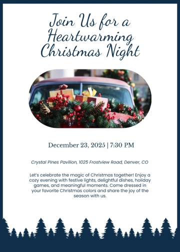 Free Clean Christmas Invitation Template to Edit Online