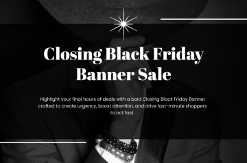 Free Closing Black Friday Banner Template to Edit Online