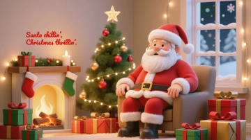 Free Cozy Santa Desktop Wallpaper Template to Edit Online