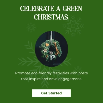 Free Green Christmas Facebook Post Template to Edit Online