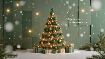Free Green Christmas Desktop Wallpaper Template to Edit Online