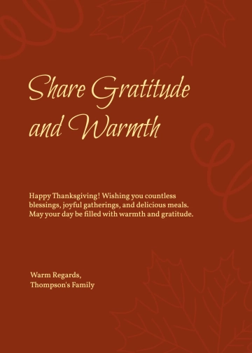 Free Thanksgiving Meaningful Wishes Template to Edit Online