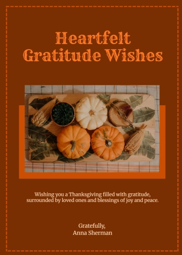 Free Vintage Thanksgiving Wishes Template to Edit Online