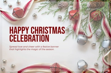 Free Happy Christmas Banner Template to Edit Online